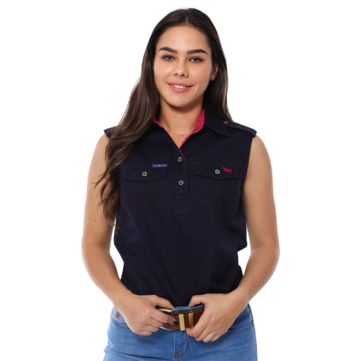 ladies sleeveless work shirts