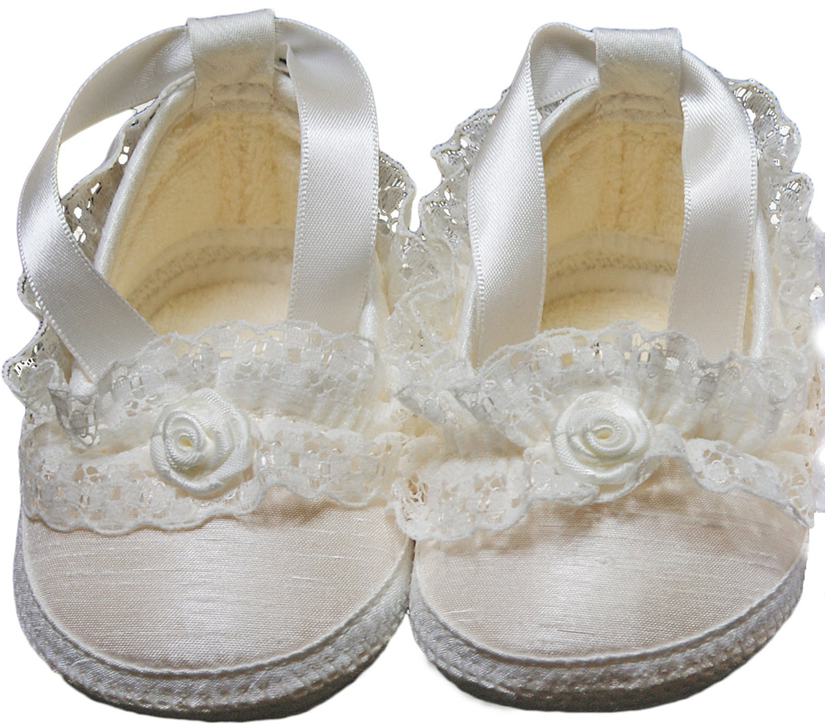 Baby girl CHRISTENING shoes slippers lace ribbon BAYPODS