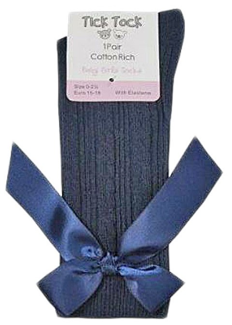 Baby Girl BOW SOCKS Spanish Style Knee Cotton Rich
