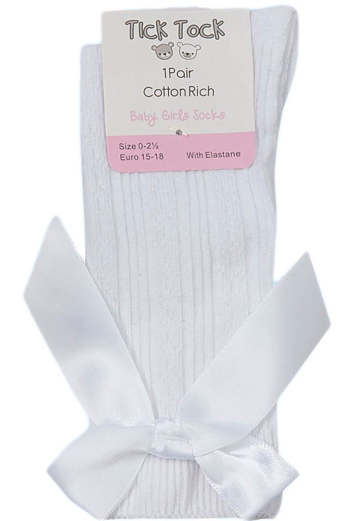 Baby Girl BOW SOCKS Spanish Style Knee Cotton Rich eBay