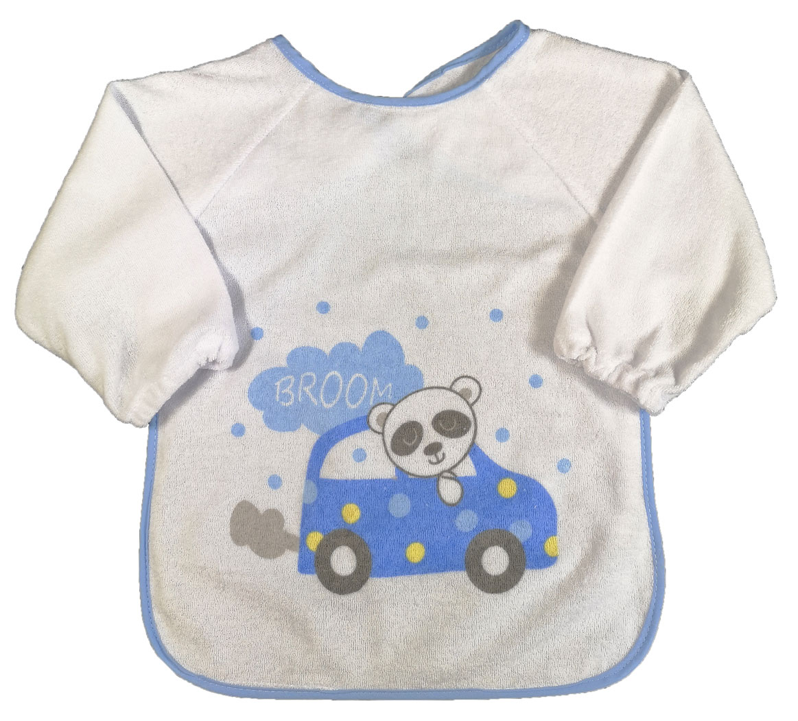 Baby LONG SLEEVED BIB feeding weaning terry PEVA back
