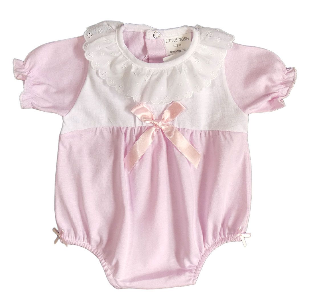 Baby ROMPER SUIT Boy Girl Smocked BOWS Spanish Style 