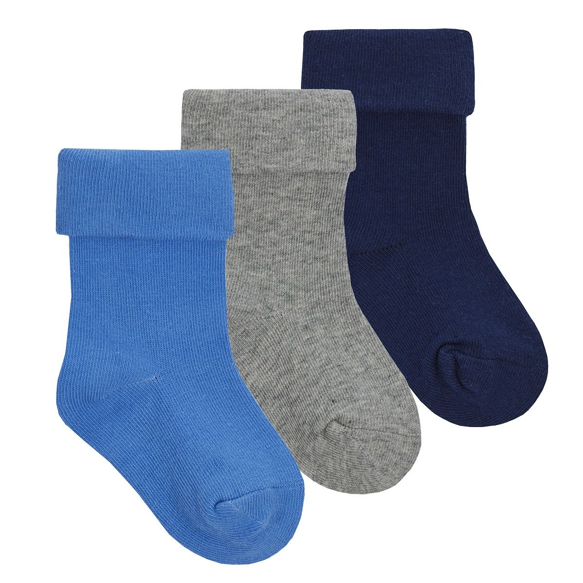 Baby Girl Boy SOCKS Pack of 3 Short Turn Over Ankle Bright