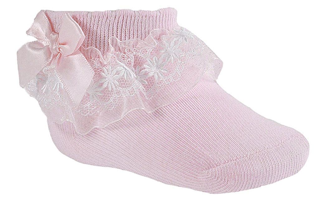 Baby Girl Frilly Socks Lace Ribbon BOW | eBay