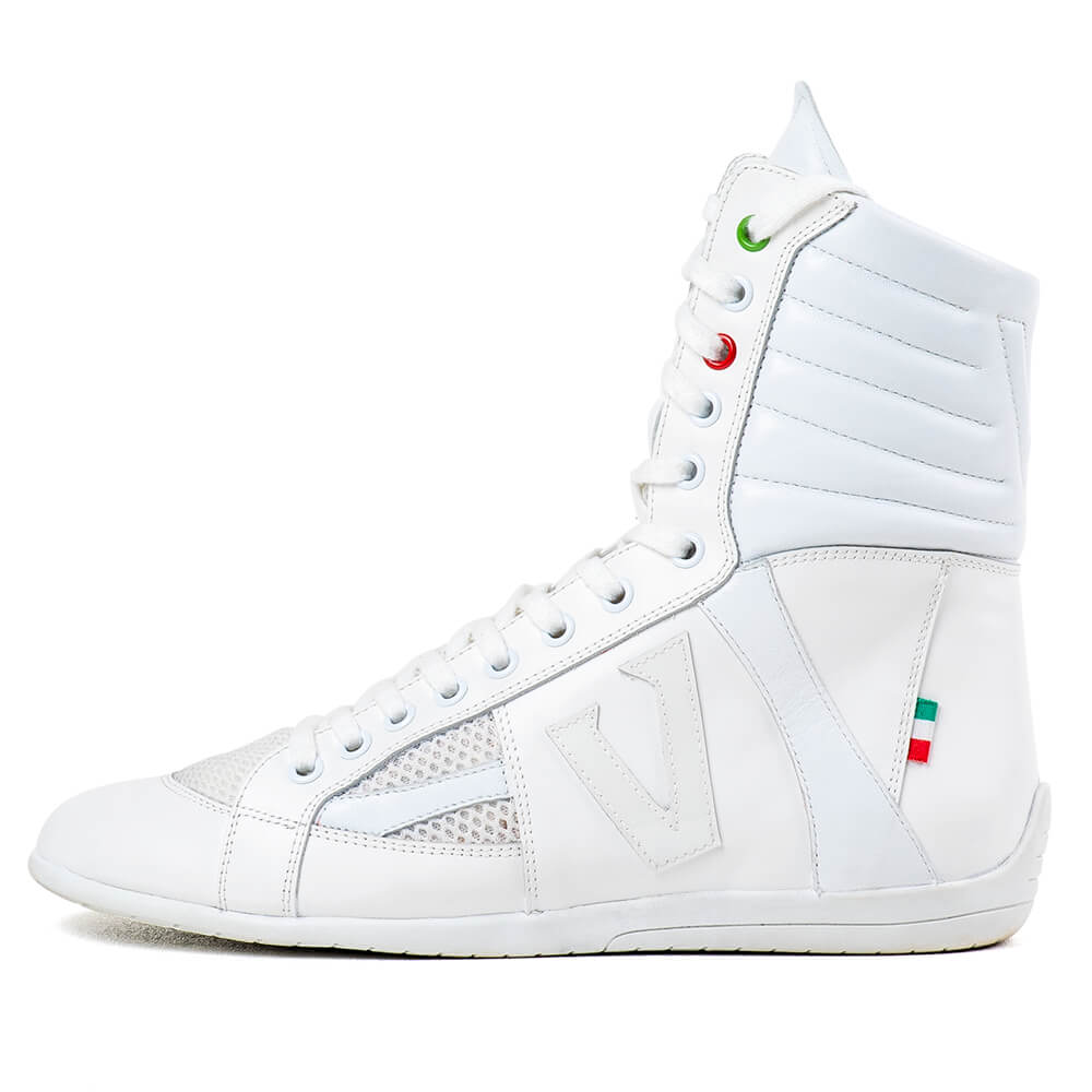 white boxing boots