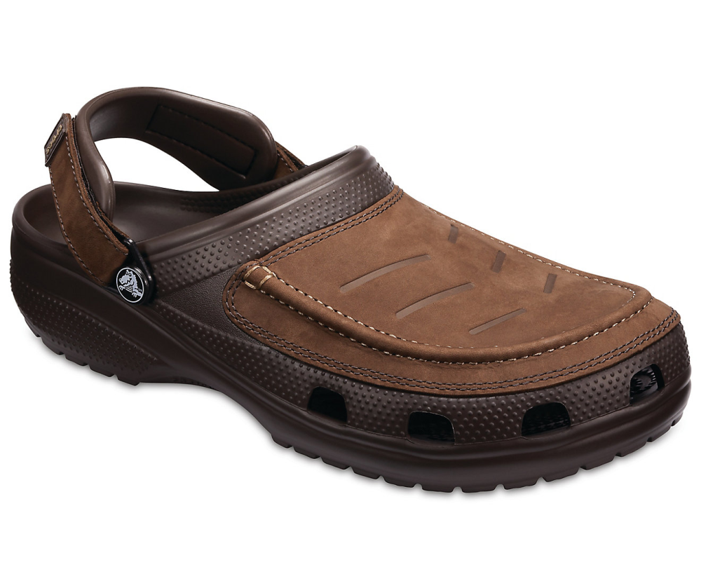 mens brown leather crocs