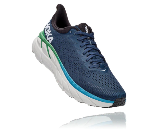 Soft and Light Hoka Mens Clifton 7 Wide Road Running Shoe