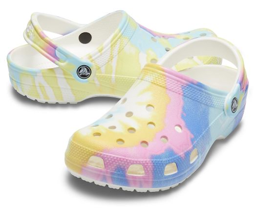 crocs yellow tie dye