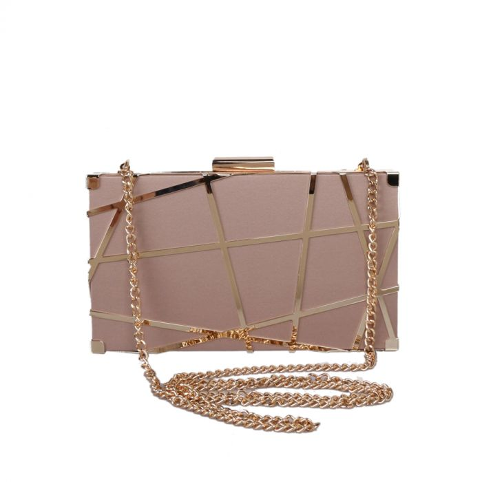 nude gold clutch bag
