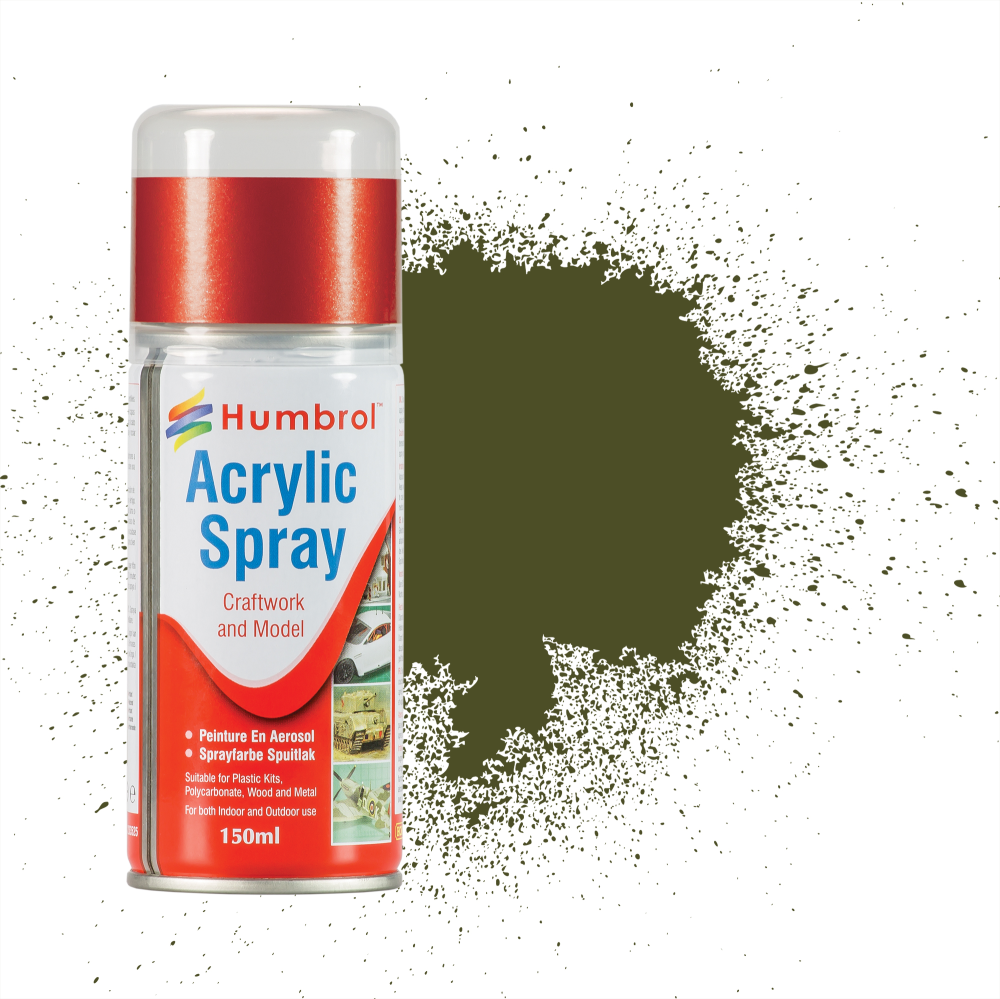 Humbrol 150ml Spray Paint - Acrylic Enamel Matt Satin Gloss Effect & Varnish 