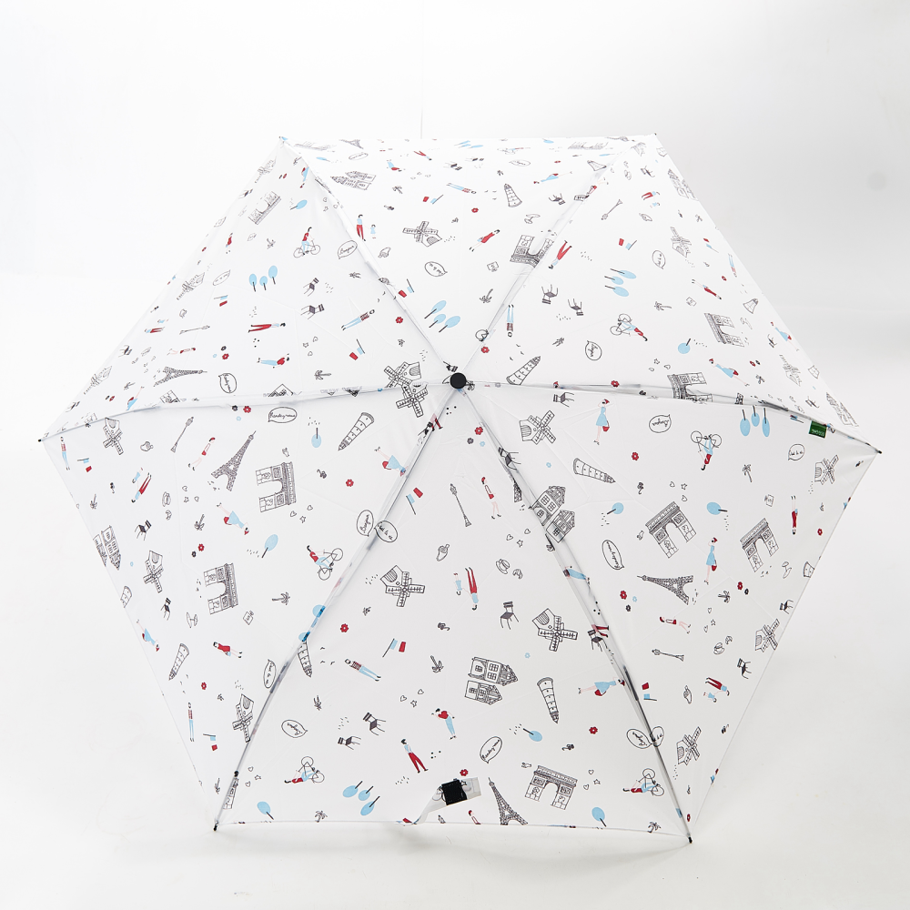 Eco-Chic Foldable Compact Manual Mini Umbrella Durable Poppies
