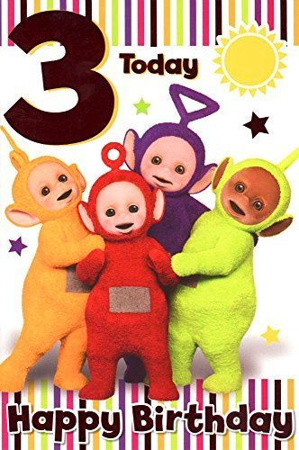 Teletubbies Tinky Winky Dipsy Laa Po Age 3 Large 3rd Birthday Card ...