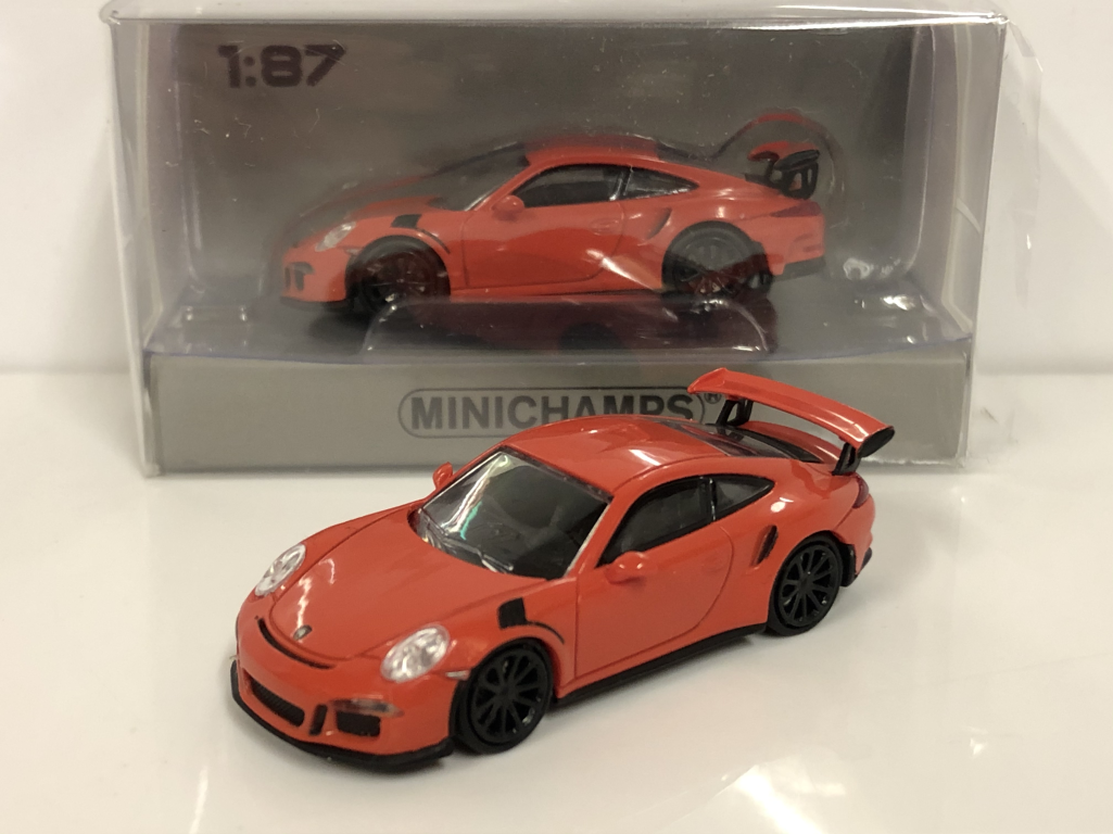 Porsche 911 gt3 rs 991.1 Coupe 2015-16 Orange 1:87 Minichamps