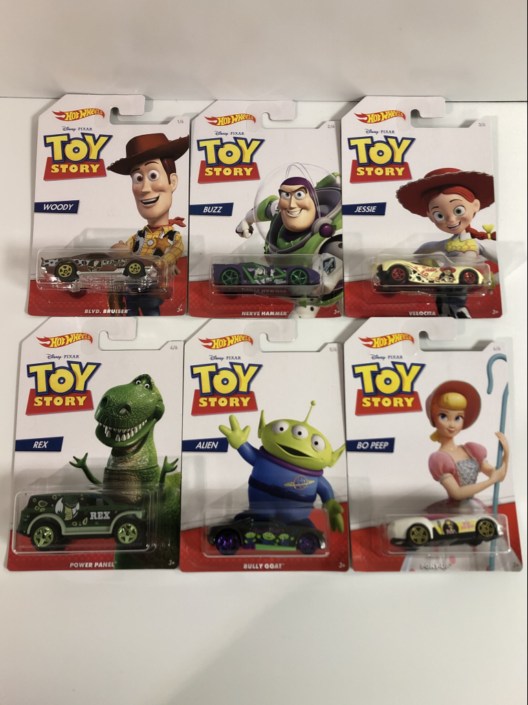 Hot Wheels GDG83 2019 Toy Story Disney Pixar Woody Buzz Rex Bo Peep Jessie Alien 