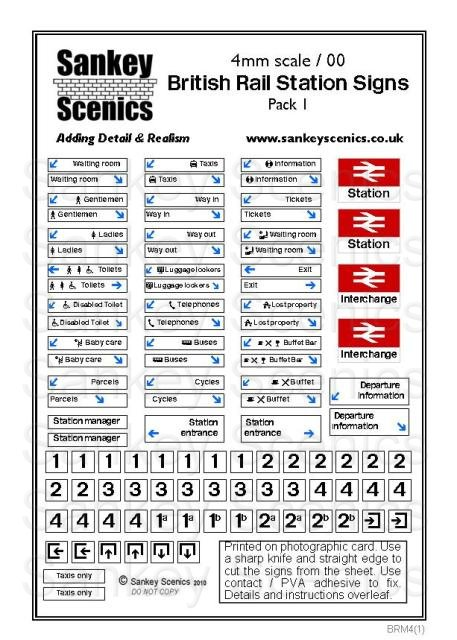 British Railways Model Railway Station Name Signs OO Gauge 4mm