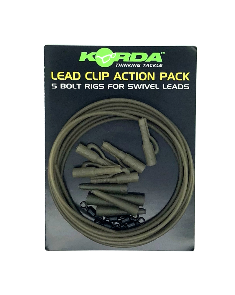 Korda Action Pack incl Lead Clips Tail Rubbers Rig Tubing & Swivels *New* 